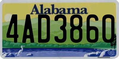 AL license plate 4AD3860