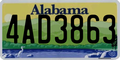 AL license plate 4AD3863