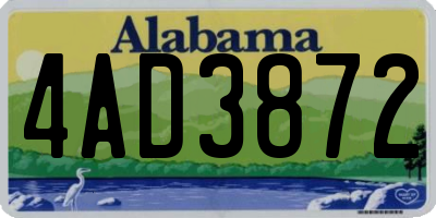AL license plate 4AD3872