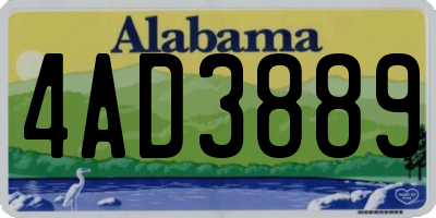 AL license plate 4AD3889