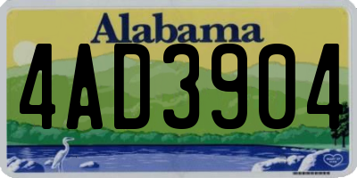 AL license plate 4AD3904