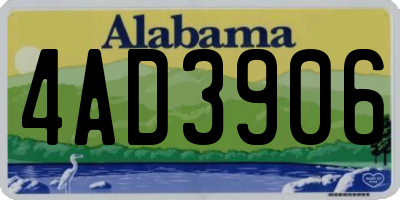 AL license plate 4AD3906