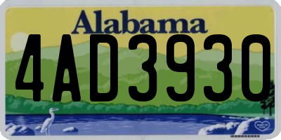 AL license plate 4AD3930