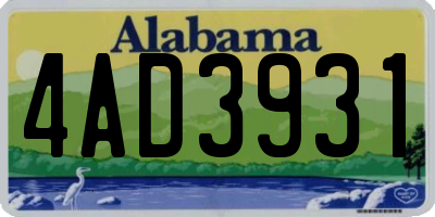 AL license plate 4AD3931