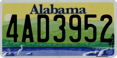 AL license plate 4AD3952