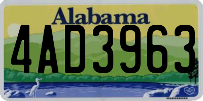 AL license plate 4AD3963
