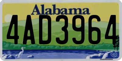 AL license plate 4AD3964