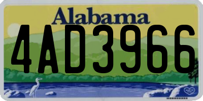 AL license plate 4AD3966