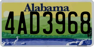 AL license plate 4AD3968