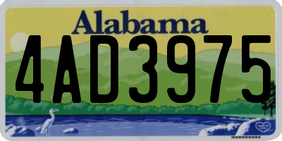 AL license plate 4AD3975