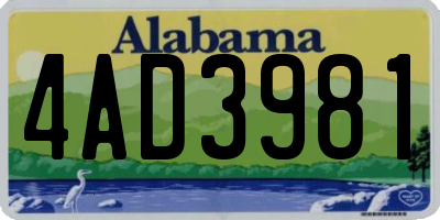 AL license plate 4AD3981