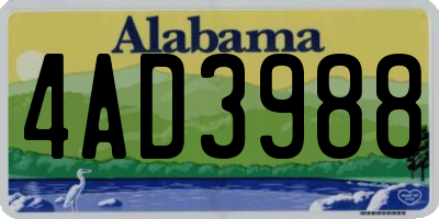 AL license plate 4AD3988