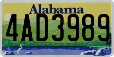 AL license plate 4AD3989