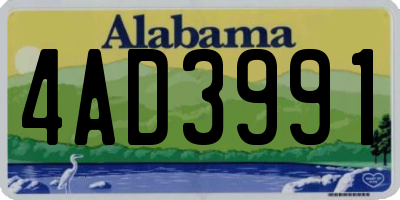 AL license plate 4AD3991