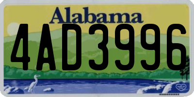 AL license plate 4AD3996
