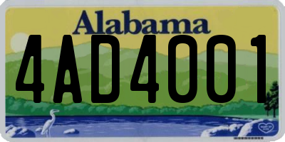 AL license plate 4AD4001