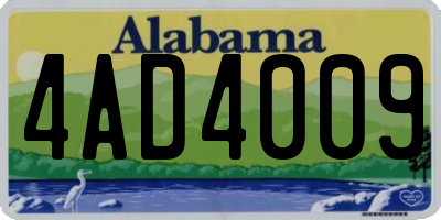 AL license plate 4AD4009