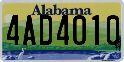 AL license plate 4AD4010