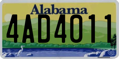 AL license plate 4AD4011