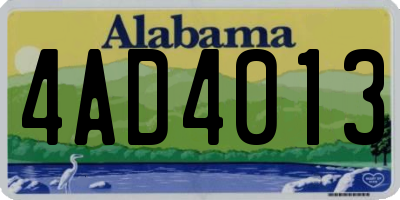 AL license plate 4AD4013