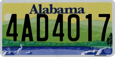 AL license plate 4AD4017