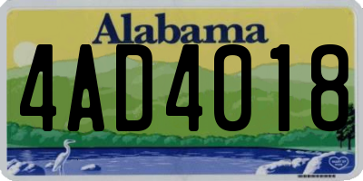 AL license plate 4AD4018