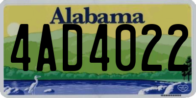 AL license plate 4AD4022