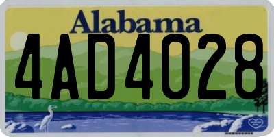 AL license plate 4AD4028
