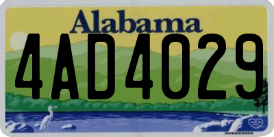 AL license plate 4AD4029
