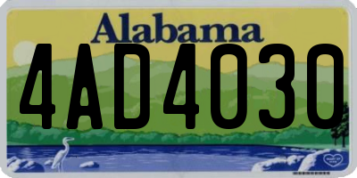 AL license plate 4AD4030