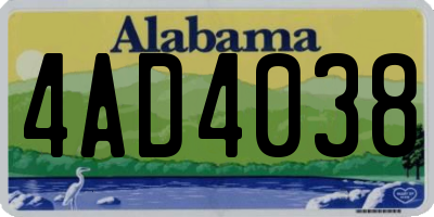 AL license plate 4AD4038