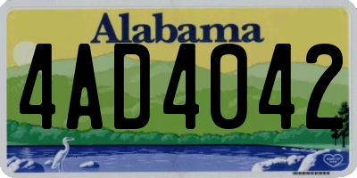 AL license plate 4AD4042