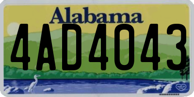 AL license plate 4AD4043