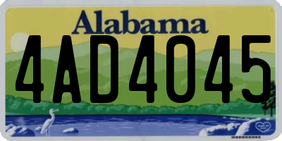 AL license plate 4AD4045