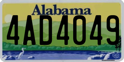 AL license plate 4AD4049