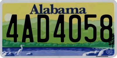 AL license plate 4AD4058