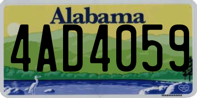 AL license plate 4AD4059