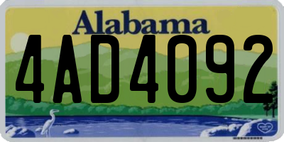 AL license plate 4AD4092