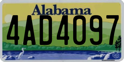 AL license plate 4AD4097