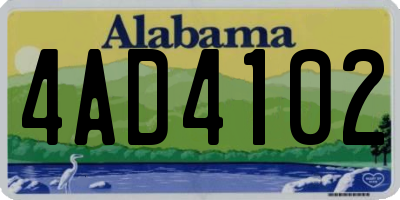 AL license plate 4AD4102