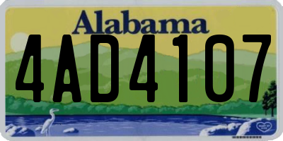 AL license plate 4AD4107