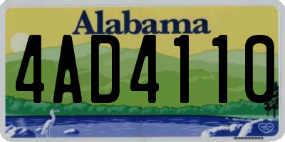 AL license plate 4AD4110