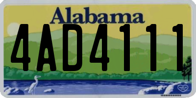 AL license plate 4AD4111