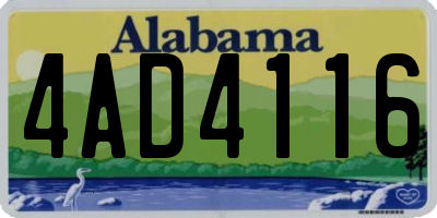 AL license plate 4AD4116