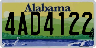 AL license plate 4AD4122