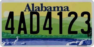 AL license plate 4AD4123