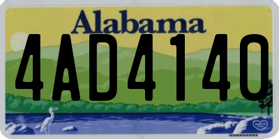 AL license plate 4AD4140