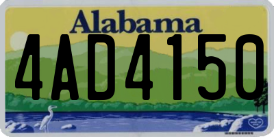 AL license plate 4AD4150