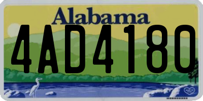 AL license plate 4AD4180