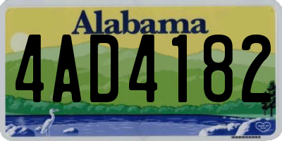 AL license plate 4AD4182